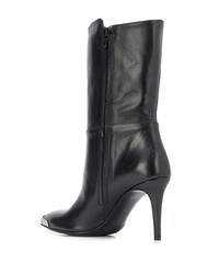 Черные кожаные полусапоги от Albano