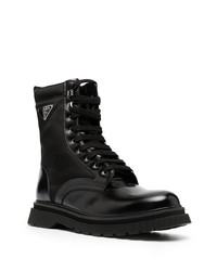 Мужские черные кожаные рабочие ботинки от Prada