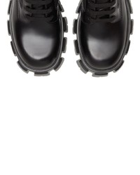 Мужские черные кожаные рабочие ботинки от Prada