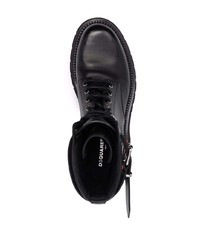 Мужские черные кожаные рабочие ботинки от DSQUARED2