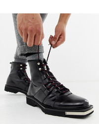 Мужские черные кожаные рабочие ботинки от ASOS DESIGN