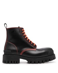 Мужские черные кожаные рабочие ботинки от Balenciaga