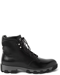 Мужские черные кожаные рабочие ботинки от Balenciaga
