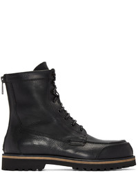 Мужские черные кожаные рабочие ботинки от Belstaff