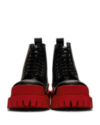 Мужские черные кожаные рабочие ботинки от Balenciaga