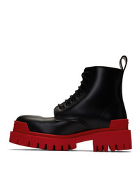 Мужские черные кожаные рабочие ботинки от Balenciaga