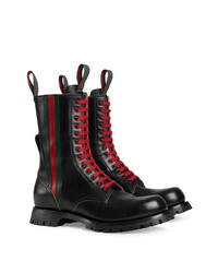 Мужские черные кожаные рабочие ботинки от Gucci