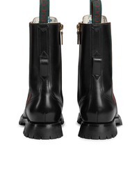 Мужские черные кожаные рабочие ботинки от Gucci