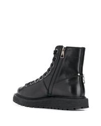 Мужские черные кожаные рабочие ботинки от Neil Barrett