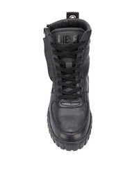 Мужские черные кожаные рабочие ботинки от Diesel