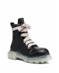 Мужские черные кожаные рабочие ботинки от Rick Owens