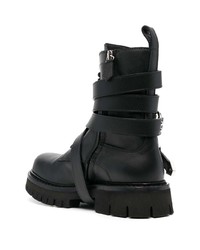 Мужские черные кожаные рабочие ботинки от Moschino