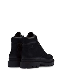 Мужские черные кожаные рабочие ботинки от Prada