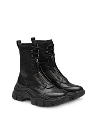 Мужские черные кожаные рабочие ботинки от Prada