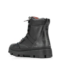 Мужские черные кожаные рабочие ботинки от Diesel