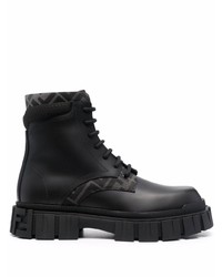 Мужские черные кожаные рабочие ботинки от Fendi