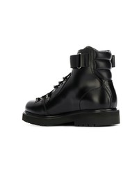 Мужские черные кожаные рабочие ботинки от Valentino