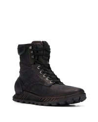 Мужские черные кожаные рабочие ботинки от Stone Island