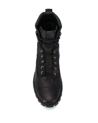 Мужские черные кожаные рабочие ботинки от Stone Island