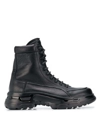Мужские черные кожаные рабочие ботинки от Giorgio Armani