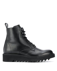 Мужские черные кожаные рабочие ботинки от Giuseppe Zanotti