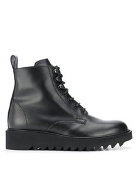 Мужские черные кожаные рабочие ботинки от Giuseppe Zanotti