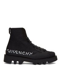 Мужские черные кожаные рабочие ботинки от Givenchy