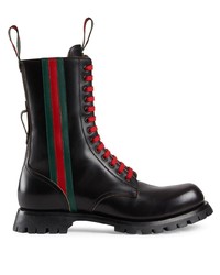 Мужские черные кожаные рабочие ботинки от Gucci