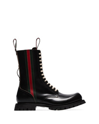 Мужские черные кожаные рабочие ботинки от Gucci