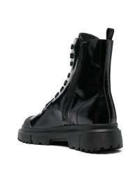 Мужские черные кожаные рабочие ботинки от Hogan