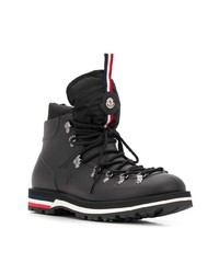 Мужские черные кожаные рабочие ботинки от Moncler