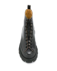 Мужские черные кожаные рабочие ботинки от Jil Sander