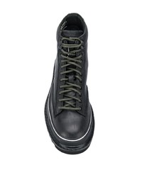 Мужские черные кожаные рабочие ботинки от Diesel