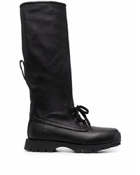 Мужские черные кожаные рабочие ботинки от Jil Sander