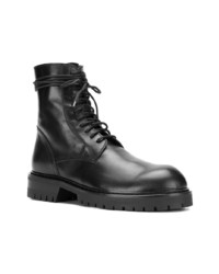 Мужские черные кожаные рабочие ботинки от Ann Demeulemeester