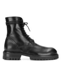 Мужские черные кожаные рабочие ботинки от Ann Demeulemeester
