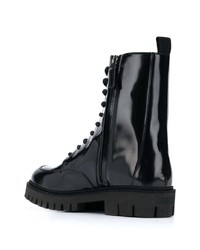 Мужские черные кожаные рабочие ботинки от Moschino