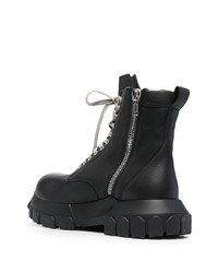 Мужские черные кожаные рабочие ботинки от Rick Owens