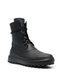 Мужские черные кожаные рабочие ботинки от Stone Island Shadow Project