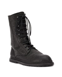 Мужские черные кожаные рабочие ботинки от Ann Demeulemeester