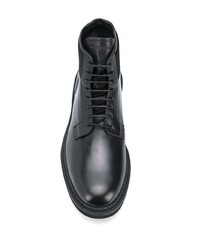 Мужские черные кожаные рабочие ботинки от Emporio Armani