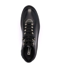 Мужские черные кожаные рабочие ботинки от Jil Sander