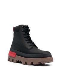 Мужские черные кожаные рабочие ботинки от Moncler