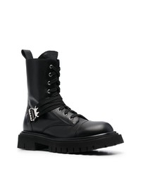 Мужские черные кожаные рабочие ботинки от Moschino