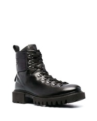 Мужские черные кожаные рабочие ботинки от Cesare Paciotti