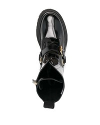 Мужские черные кожаные рабочие ботинки от Moschino