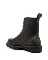 Мужские черные кожаные рабочие ботинки от Diesel