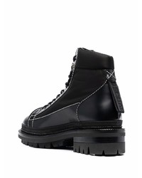 Мужские черные кожаные рабочие ботинки от DSQUARED2