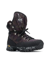 Мужские черные кожаные рабочие ботинки от White Premiata