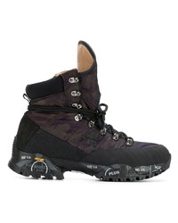 Мужские черные кожаные рабочие ботинки от White Premiata